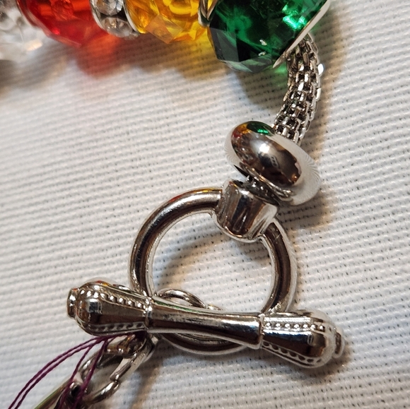 Handmade Bracelet Personalized Love Between Mother Daughter Red Green Rhinestone - Picture 7 of 8